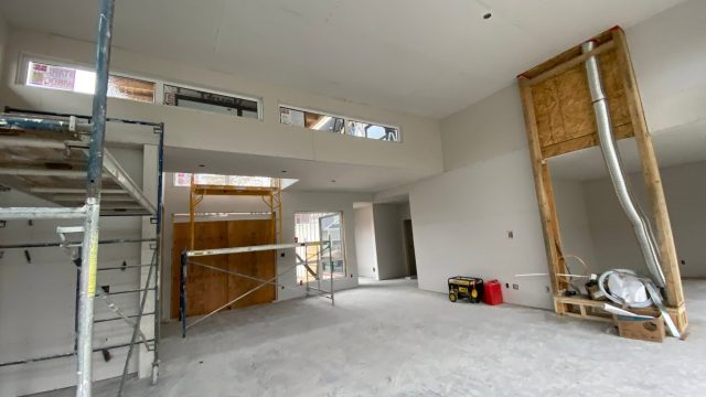 Open-plan home renovation ready for drywall finishing, Victoria